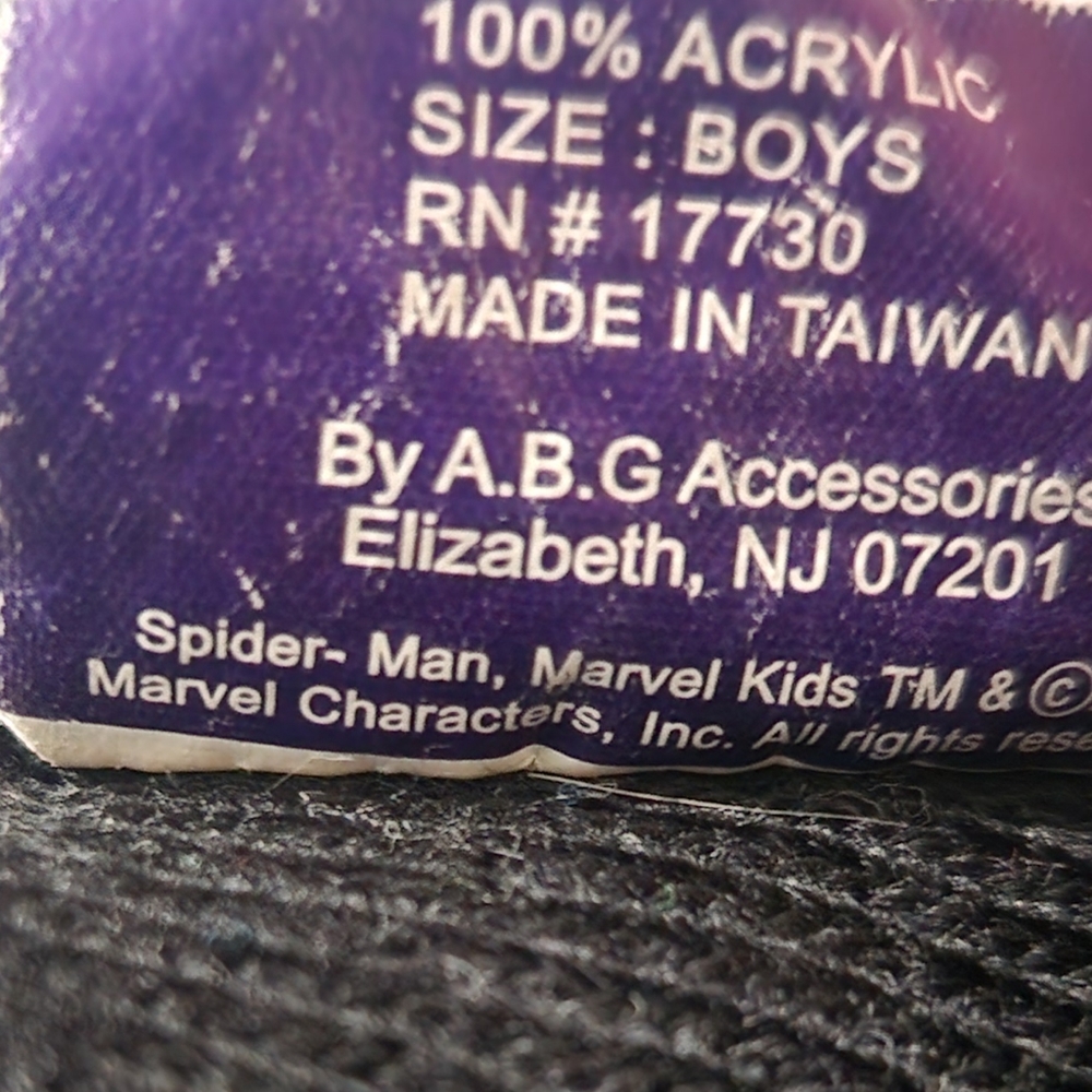 A black spiderman beanie for boys